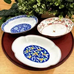 【新品未使用】　たち吉　つれづれ 三ッ鉢 木箱付き 3個セット 和食器のサムネイル