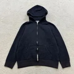アバハウス【3】黒×茶 ジップパーカー 裏ボア 綿100％ 厚手生地 ストレッチのサムネイル