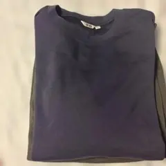 UNIQLO U エアリズムコットンオーバー5分袖ブルー Tシャツ XXL