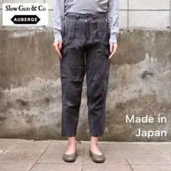 SlowGun & Co. ハイウェストクロップドカーゴパンツ ブラック 日本製
