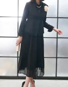 ルイルエブティック セットアップ レース ワンピース スーツ ツイードジャケット