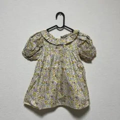 キッズ花柄ワンピース風半袖 90cm 韓国子供服 5号 子供用 チュニック