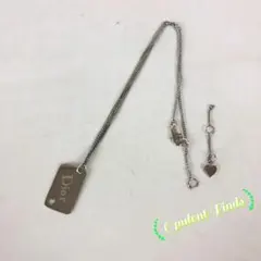 Christian Dior ディオール ネックレス プレート シルバー ロゴ