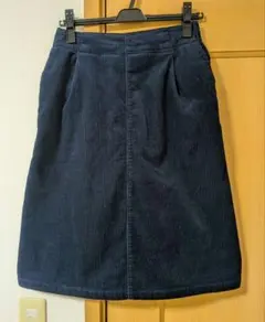 earth music&ecology　コーデュロイ　スカート　ネイビー
