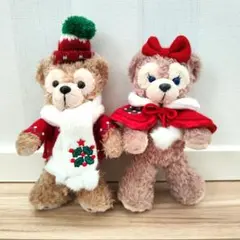 ダッフィー&シェリーメイ 2010 クリスマスぬいぐるみバッジ