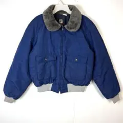 USA製foxfireボア襟ナイロンジャケット中綿ジャケットヴィンテージネイビー