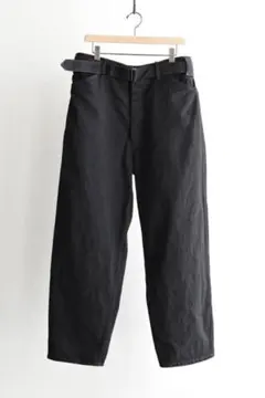 26ss COMOLI ブラックデニムベルテッドパンツ　２