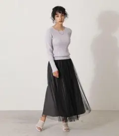 【2021SS未使用】crie conforto/4WAYチュールスカート/Mのサムネイル