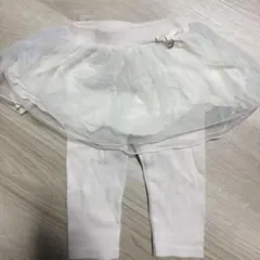 プティマイン チュールスカート付きレギンス スパッツ ホワイト 80cm