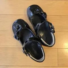 フォーマルシューズ 卒園式 入学式 黒 女の子 17.5/18cm