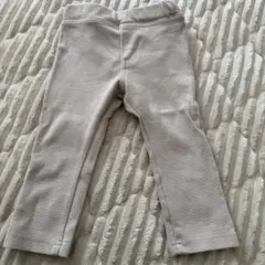 ベージュ リブ編み パンツ 80cm