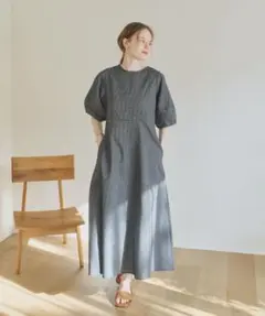 OLUN 2wayコクーンチェックワンピース FREE size