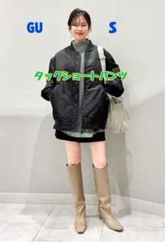 『値下げ中』ジーユーGU タックショートパンツ　S ブラック