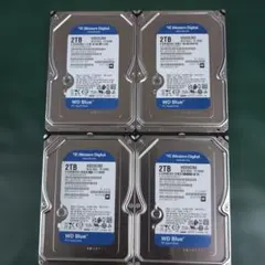 【新古品使用時間10時間以内】HDD 2TB 3.5インチ✕4個