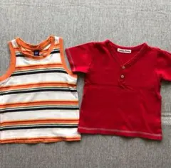 Ｔシャツ タンクトップ トップス2枚セット 90 まとめ売り