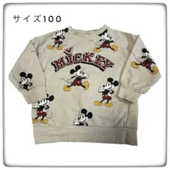 子供服Disney 総柄トレーナー 100 ミッキー スウェット ベージュのサムネイル
