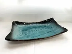 【美濃焼】均窯スカイブルー 新海釉 手造長角皿（大） 26.7cm 和食器 盛皿のサムネイル