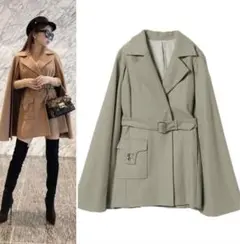 ★レアカラー★ESモチーフマントコート ピスタチオ