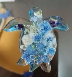レジン　ヘアゴム　花モチーフ　ブルー◡̈♥︎ ドライフラワー レジン ドライフラワー ヘアゴム ブルー - メルカリ