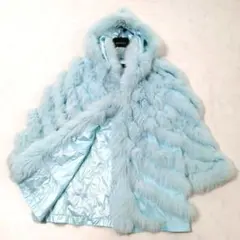 美品✨伊太利亜　毛皮 ロングコート　リバーシブル　フォックスファー　フード　11