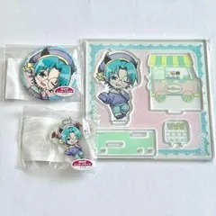 アミィ キリヲ　チェックセーラー　入間くん まるくじ　缶バッジ　アクリルジオラマ