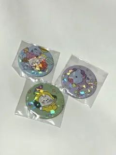【BT21ホログラムキャラクター缶バッジ3個セット】新品✨24時間以内発送