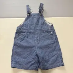 Petit Bateau 青白ストライプ オーバーオール　サロペット　18m