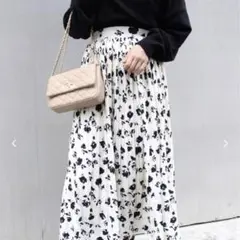 《美品》INGNIフラワープリント フレアロングスカート