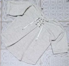 EAST BOY バック リボン レースアップ 森ガール グレー 平成レトロ