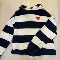 【美品】カオヨリナカミ ストライプ フード付き トレーナー