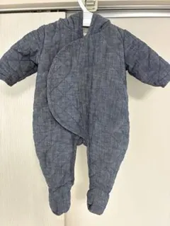 BABY GAP デニム調キルティング カバーオール くま耳フード付き　3〜6M