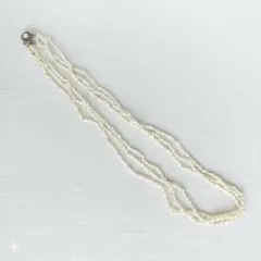 vintage ／ 淡水パール ケシパール 多層ネックレス 3連 真珠