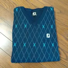 更に値下げ　フットジョイ　ゴルフ　アーガイル　Vネックセーター　紺　メンズ　XL