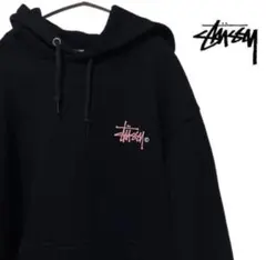 Stussy ブラック パーカー ロゴ入りのサムネイル