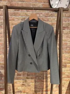 ZARA グレー ダブルブレストジャケット L