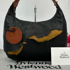 【美品】ヴィヴィアンウエストウッド ハンドバッグ レザー オーブ チェーン 黒