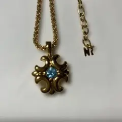 【美品】 NINA RICCI ニナリッチクロスモチーフネックレス NR刻印