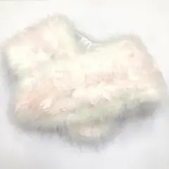 ☆新品未使用☆振袖・成人式・パーティー 白・薄ピンクスワンショール　羽毛ショール
