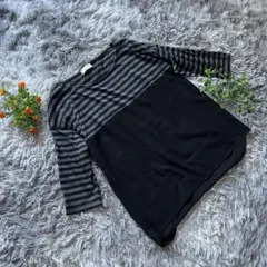 Le souk ルスーク トップス ボーダー ブラック半袖 38（M）のサムネイル