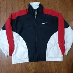 【人気】90s NIKE ナイキ ナイロンジャケット 刺繍ロゴ Mサイズ