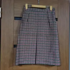 千鳥格子柄 ひざ丈　ワンボックススカート　Mサイズ
