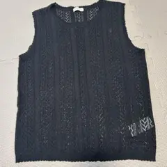 earth music&ecology レースノースリーブトップス 黒