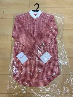 ウイングカラーシャツ　ギンガムチェック　赤　アイリーナ　結婚式　新郎