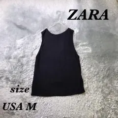 ZARA ザラ (USA M) 新品 ノースリーブカットソー レーヨン100％