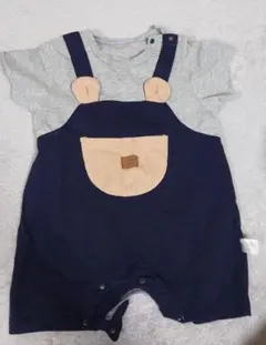 レイヤードクマ耳ロンパース