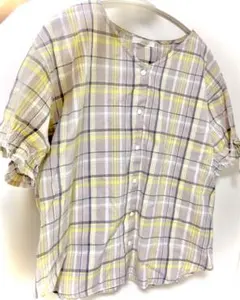 エヘカソポ　チェック柄 半袖シャツ Mサイズ