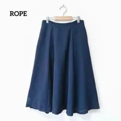 ROPE ロペ【M】フレアスカート ネイビー ロング ゴムウエスト カジュアル