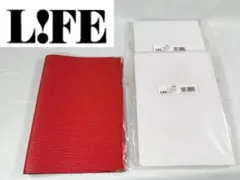 【ライフ レ・スィー】⭐ A5ノートカバー レッド 替ノート 7.5mm ×2冊