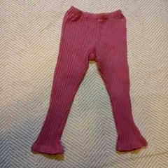 リブ編みピンクスパッツ 100