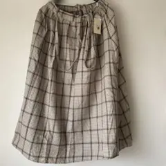 新品未使用タグあり　サマンサモスモス　変形ギンガムチェックサス付きスカート　F